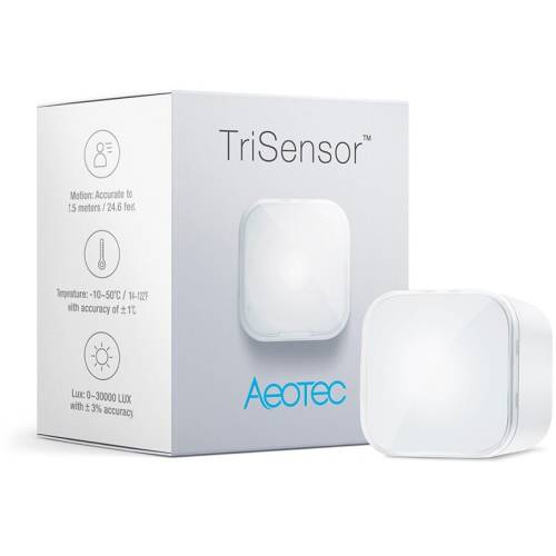 Aeotec Trisensor smart home, z-wave, lumina, miscare, temperatura