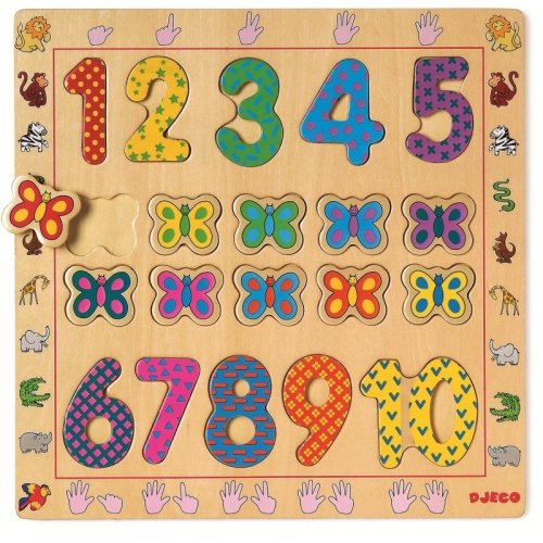 Djeco puzzle din lemn - cifre