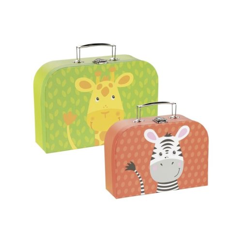 Goki - set 2 valize pentru copii - joc de rol - model girafa si zebra