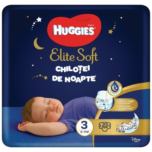 Huggies - elite soft overnights pants (nr 3) 23 buc, 6-11 kg