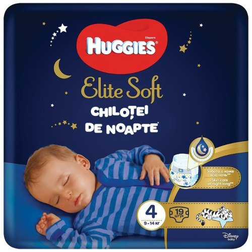 Huggies - elite soft overnights pants (nr 4) 19 buc, 9-14 kg