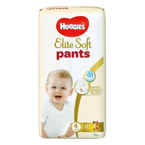 Huggies - elite soft pants l(4) mega 42 buc, 9-14 kg
