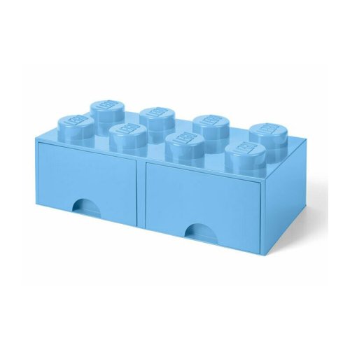 Lego - cutie depozitare 2x4 cu sertare albastru