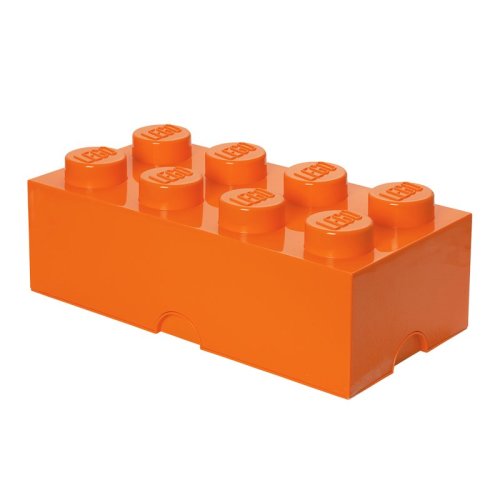 Lego - cutie depozitare 2x4, portocaliu