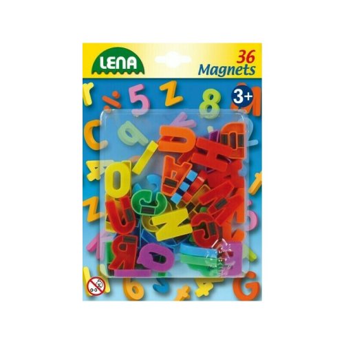 Lena - set magnetic litere mari 36 piese, 3 cm lungime, multicolor