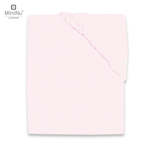 Miminu - cearceaf jerse cu elastic, pentru patut de dimensiunea 120x60 cm, light pink