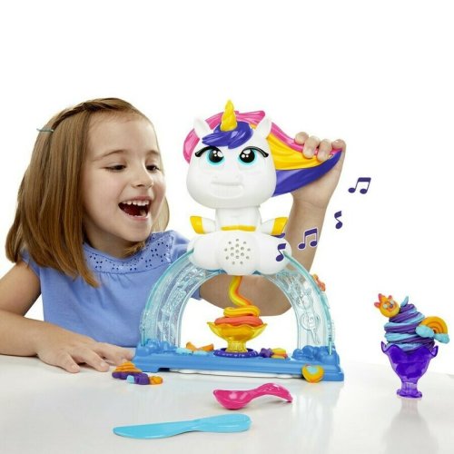 Play-doh - set de joaca unicornul innebunit de inghetata, multicolor