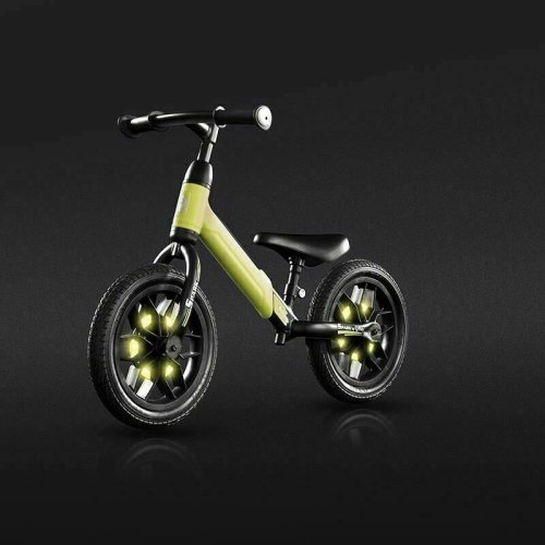Qplay - bicicleta fara pedale balance bike spark, 12 , cu roti luminoase, verde