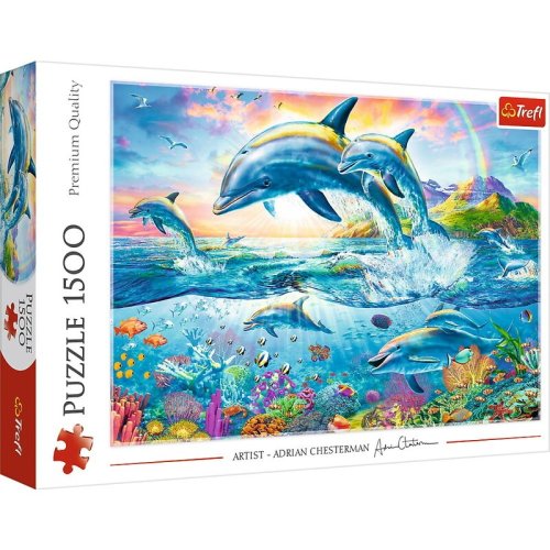 Trefl - puzzle trefl 1500 familia de delfini