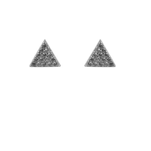Cercei argint triunghi cu zirconiu alb