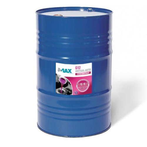 4max Antigel concentrat (tip de refrigerant g12) (1x200l, 200kg), fara silicati, rosu, contine: mono-etilenglicolului