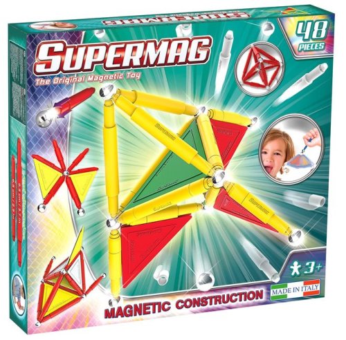 Set constructie magnetic primary 48 piese supermag