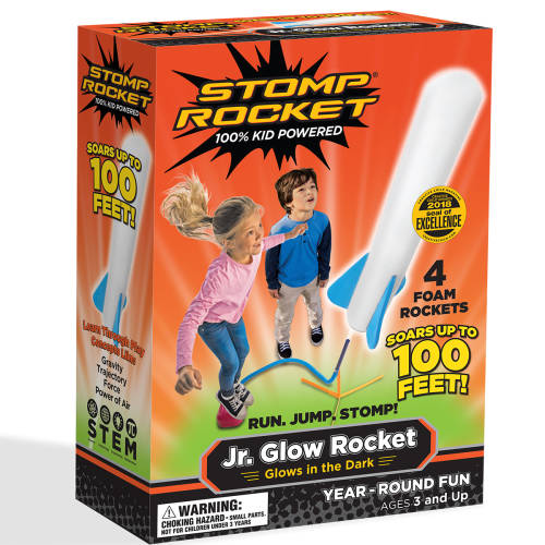 Set 4 rachete fosforescente si pompa de aer stomp rocket