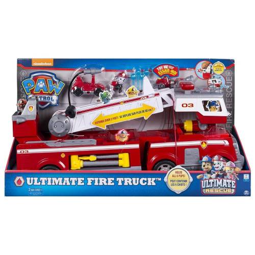 Set camion de pompieri paw patrol si marshall, ultimate fire truck
