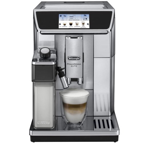 Espressor automat de longhi primadonna elite ecam 650.75,ms, carafa pentru lapte, sistem lattecrema, rasnita cu 13 setari, coffee link app, 1450 w, 19 bar, argintiu