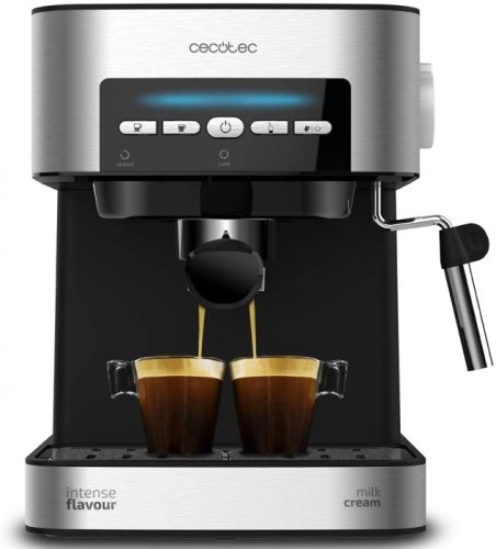 Espressor semi-automat cecotec 1509 power espresso 20 matic, rezervor 1.5l, presiune 20 bar, 850 w, indicator luminos, steamer reglabil, inox