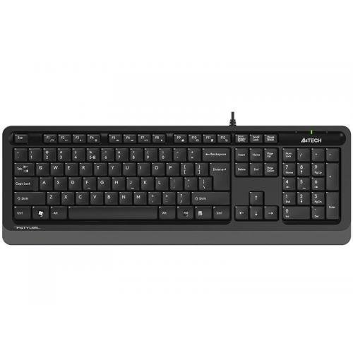 Tastatura a4tech, cu fir, 104 taste format standard, usb, negru gri
