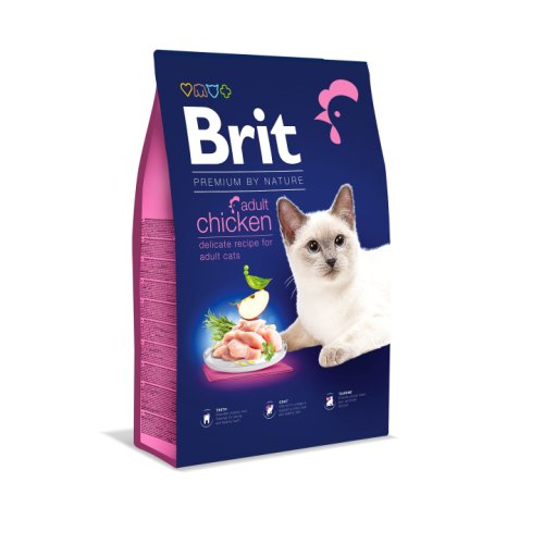 Brit premium by nature cat adult chicken, 8 kg