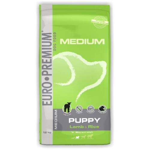 Euro-premium medium puppy, lamb & rice, 12 kg