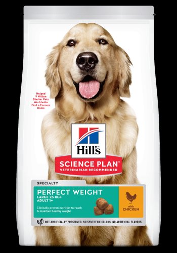 Hill's sp adult perfect weight large breed hrană pentru câini cu pui, 12 kg