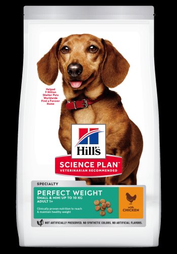 Hill's sp adult perfect weight small and miniature hrană pentru câini cu pui, 1.5 kg