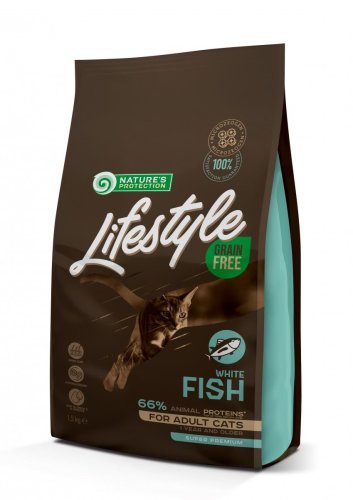 Nature's protection lifestyle grain free adult cat white fish, 7 kg