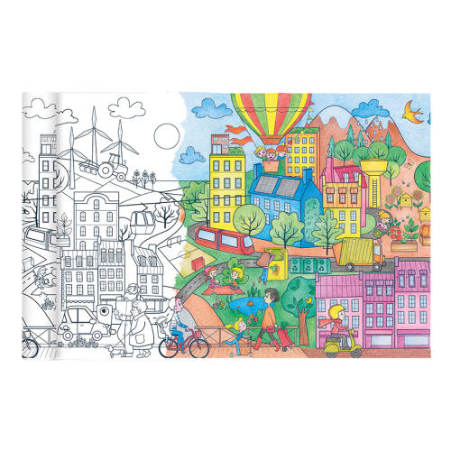 Desene de colorat în rolă - orașul ecologic