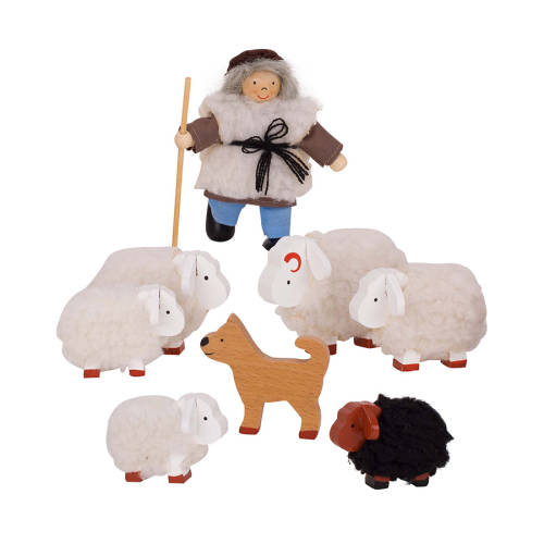 Păpuși flexibile - păstor cu oi