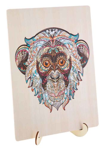 Puzzle din lemn cu 132 de piese în forme deosebite - maimuță