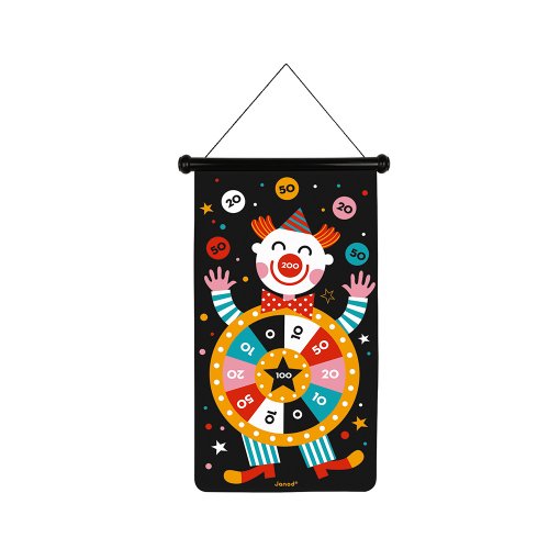 Set darts magnetic cu țintă textilă și 6 săgeți colorate - circ