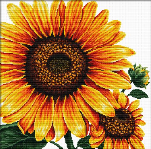 Set goblen imprimat cu ață și ac - floarea soarelui, 43 x 51 cm
