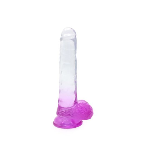 Dildo realist cu ventuza cox color clear/purple 22.5 cm
