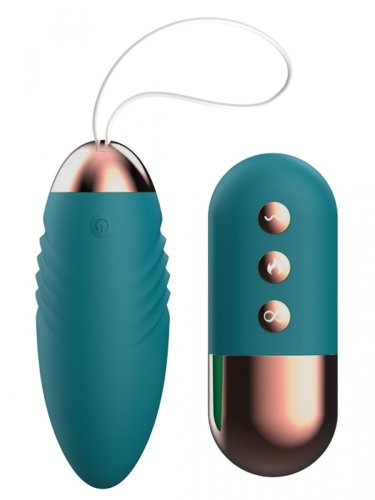 Ou vibrator pleasurable remote control, 10 moduri vibratii, functie incalzire, silicon, verde, usb, mokko toys