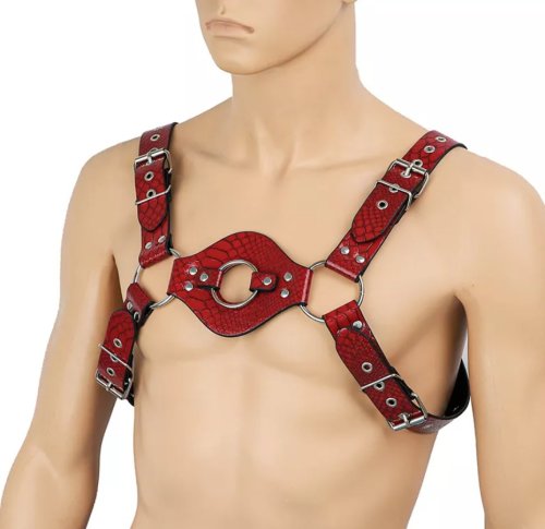 Sistem chest harness pentru barbati, rosu, s-l, jgf lingerie