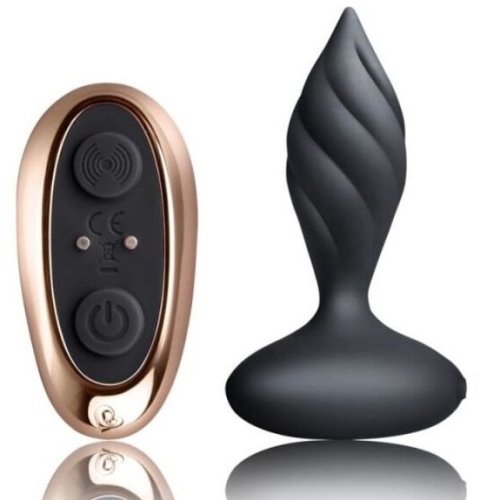Vibrator anal desire petite sensations remote control usb silicon negru 10.3 cm