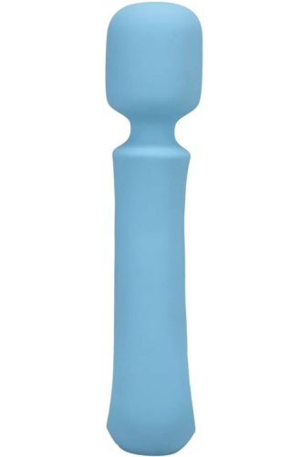 Vibrator masaj euphoria, 10 moduri vibratii, silicon, usb, albastru deschis, 17.1 cm