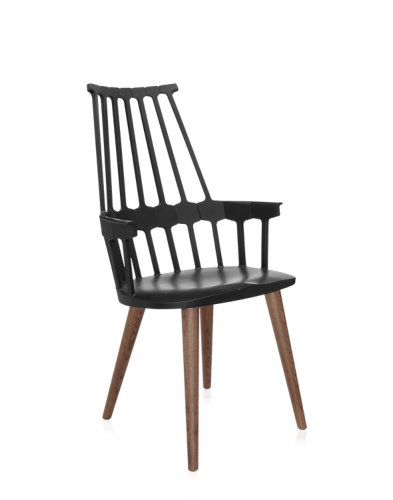 Set 2 scaune kartell comback design patricia urquiola negru - stejar