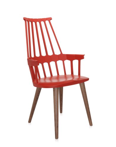 Set 2 scaune kartell comback design patricia urquiola rosu portocaliu - stejar