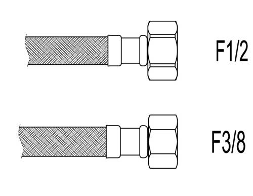 Racord flexibil apa i-i, f1/2"x f3/8", 60 cm techman pws85