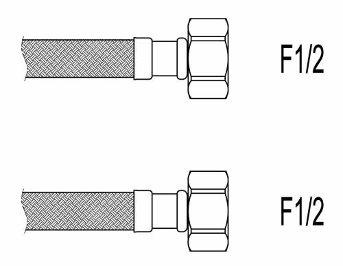 Racord flexibil apa i-i, f1/2"xf1/2", 100 cm techman pws9
