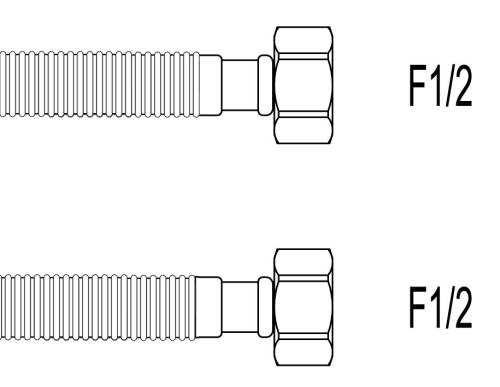 Racord flexibil apa inox gofrat f1/2"xf1/2", 30 cm, techman gws2
