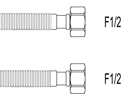 Racord flexibil apa inox gofrat f1/2"xf1/2", 50 cm, techman gws4