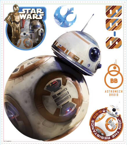 Sticker gigant bb droid - the force awakens | 45,7 cm x 50,8 cm
