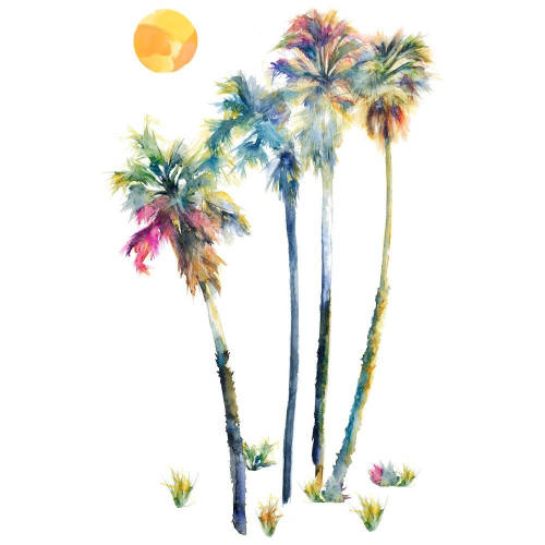 York Wallcoverings Sticker gigant watercolor palm trees | 1 colita de 45,7 cm x 101,6 cm