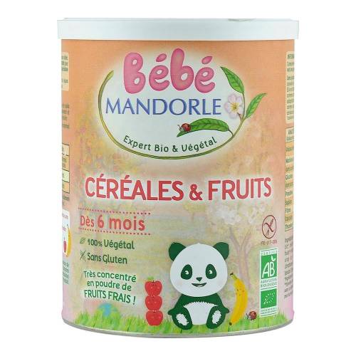 Cereale cu fructe pentru bebelusi 6 luni+, la mandorle, fara gluten, bio, 400 g