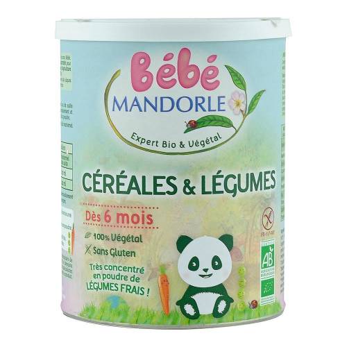 Cereale cu legume pentru bebelusi 6 luni+, la mandorle, fara gluten, bio, 400 g