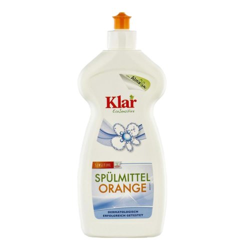 Detergent lichid sensitive cu portocala pentru vase klar, bio, 500 ml