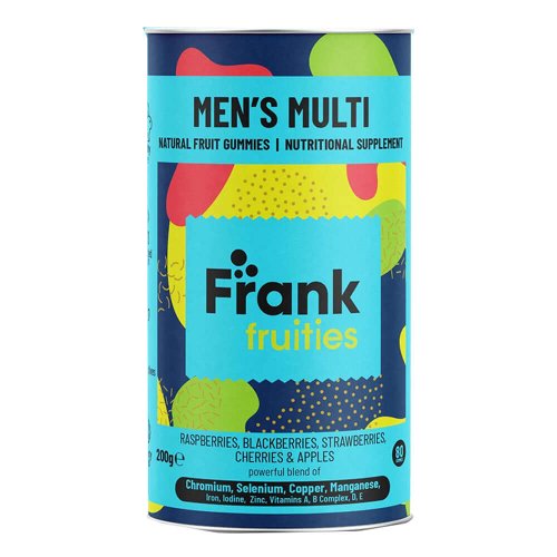 Multivitamine men - drajeuri din fructe (fructe de padure si mar) fortificate cu vitamine si minerale, frank fruities, 80 drajeuri, natural