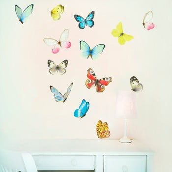 Autocolant detașabil watercolour butterflies mini, 30x21 cm
