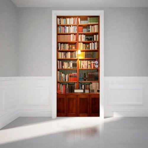 Autocolant pentru ușă ambiance bookshelf, 83 x 204 cm